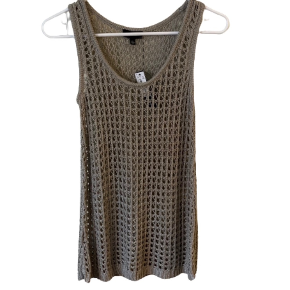 The Limited crochet tank brown silver sparkle XS